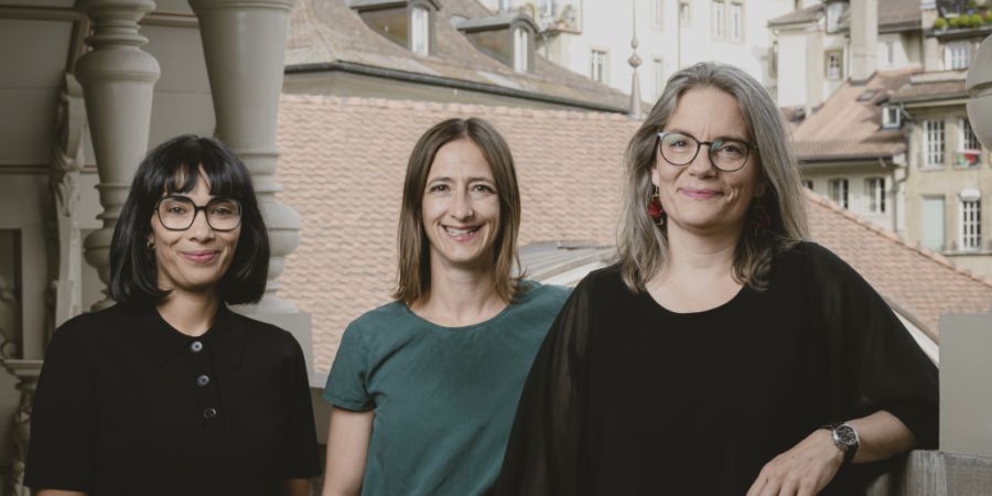 Die SP des Kantons Freiburg schickt drei Kandidatinnen ins Rennen um den Staatsrat. Von links: Grossrätin und Gemeinderätin von Bulle, Kirthana Wickramasingam, die Gemeinderätin von...