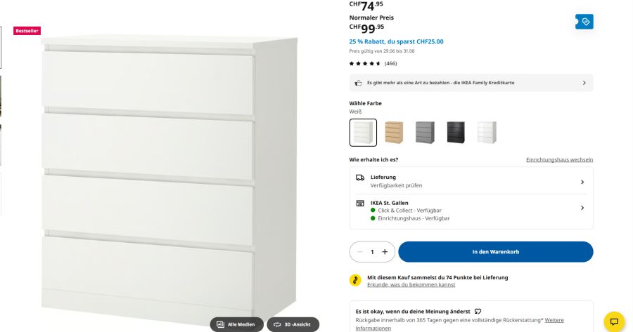 Ikea Malm-Kommode St. Gallen