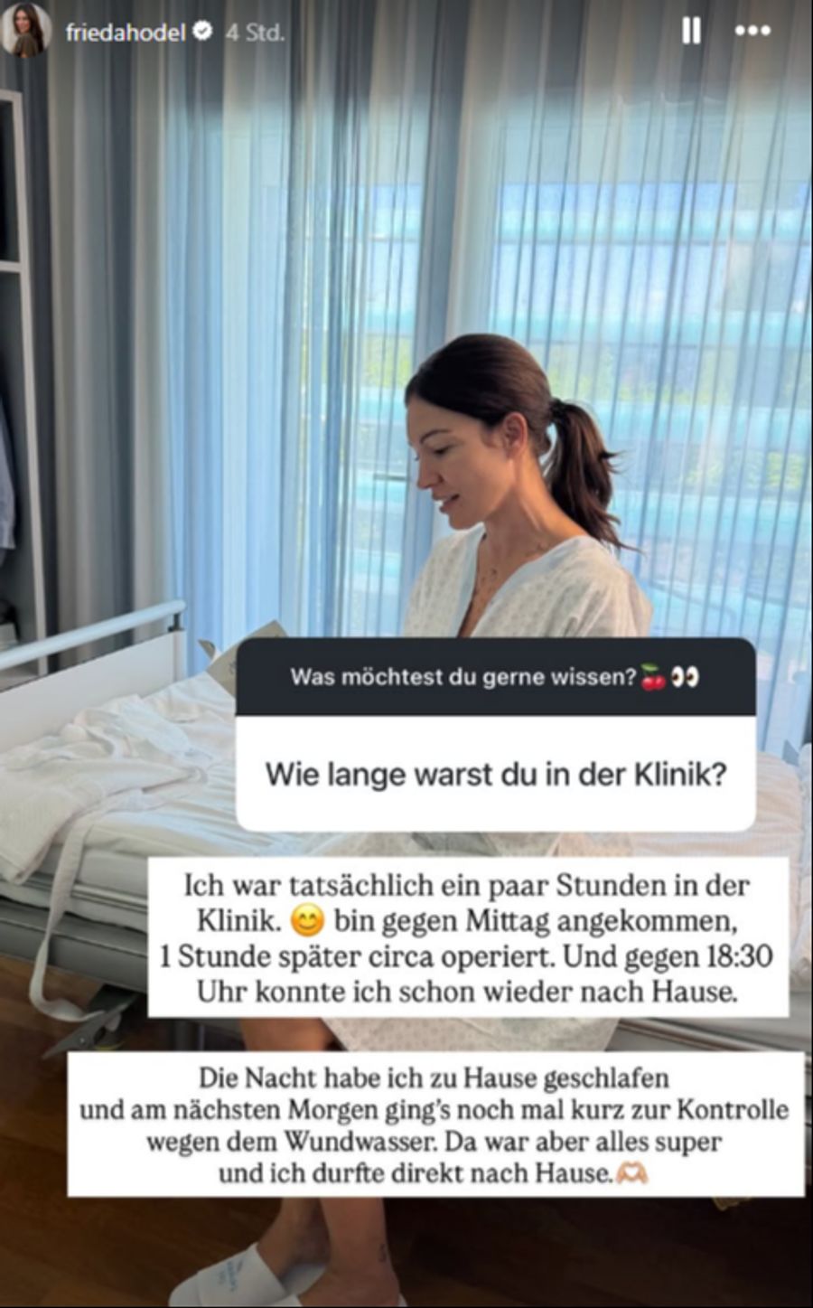 Der Eingriff selbst ging ruckzuck: Am Abend war die 44-Jährige schon wieder zu Hause.