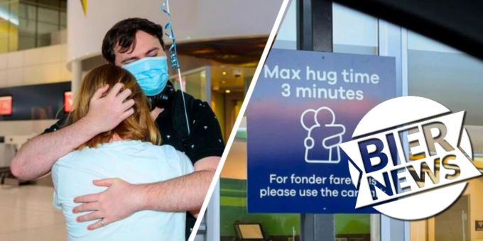 In Abflughalle - Flughafen begrenzt Zeit für Umarmungen auf 3 Minuten