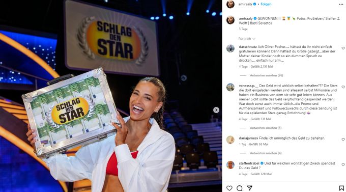 Amira Aly hat bei Schlag den Star gewonnen. Amira Aly