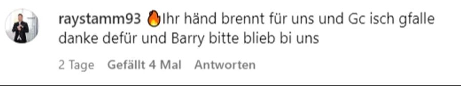 «Barry, bitte bleib bei uns», schreibt etwa dieser User.