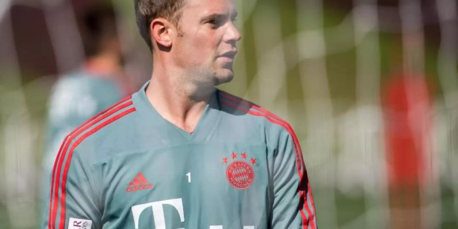 Hat beim FC Bayern das Lauftraining wieder aufgenommen: Keeper Manuel Neuer. Photo: Peter Kneffel Foto: Peter Kneffel