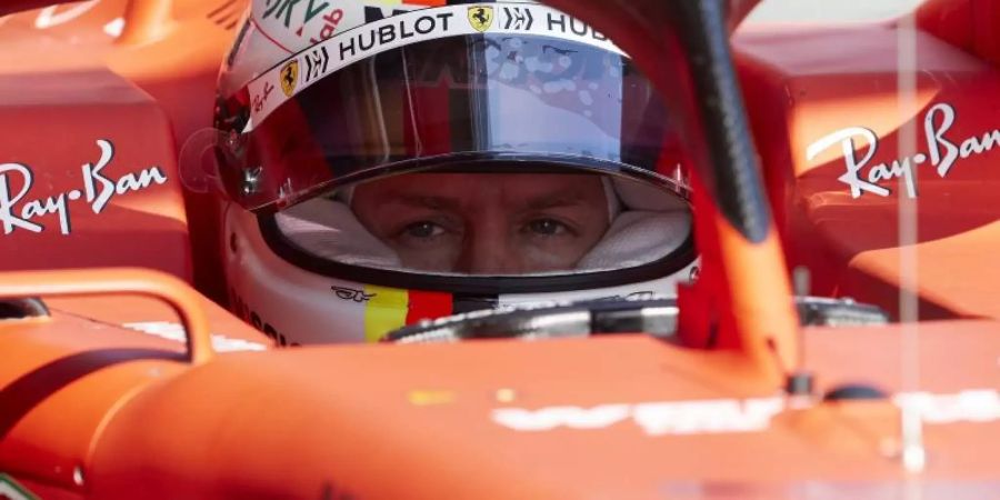 Ferrari-Pilot Sebastian Vettel bei einer Testfahrt auf dem Circuit de Catalunya. Foto: Fernando Pidal/SOPA Images via ZUMA Wire