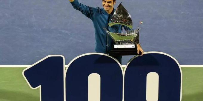 Roger Federer feierte seinen 100. Turniersieg. Foto: Mahmoud Khaled/XinHua Roger Federer feierte seinen 100. Turniersieg. Foto: Mahmoud Khaled/XinHua