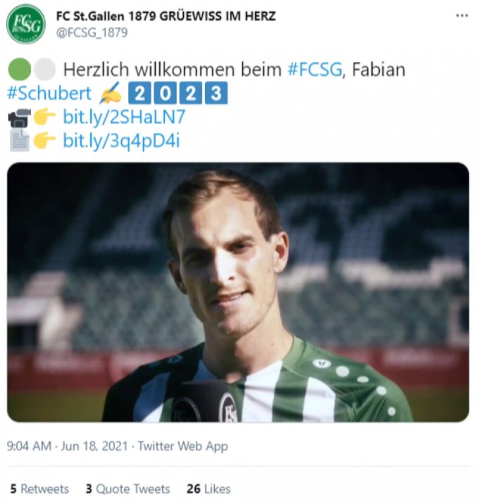 Fabian Schubert war Torschützenkönig in der 2. Liga in Österreich. Nun läuft er für den FC St.Gallen 1879 auf. FC St.Gallen 1879