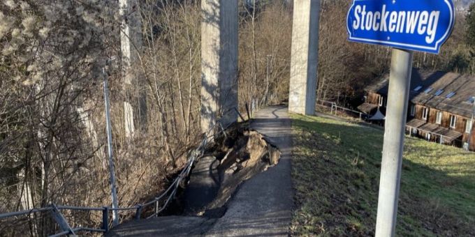 St. Gallen: Stockenweg nach Erdrutsch nicht begehbar. St. Gallen