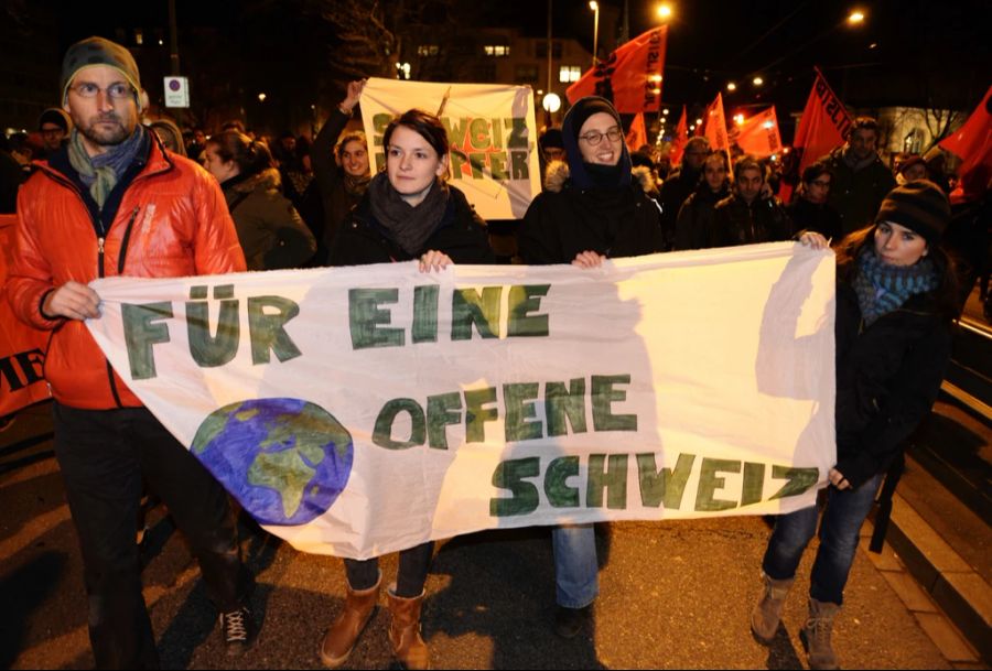 Masseneinwanderungsinitiative Demonstranten