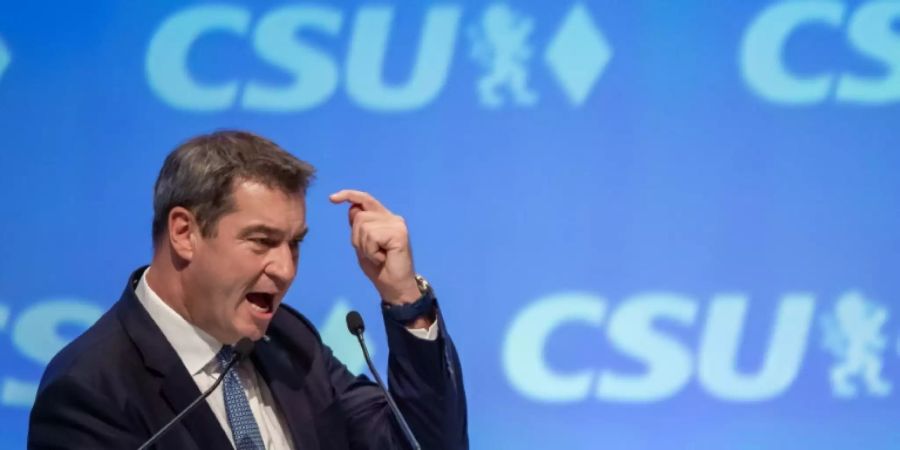 CSU-Chef Markus Söder spricht auf dem Parteitag