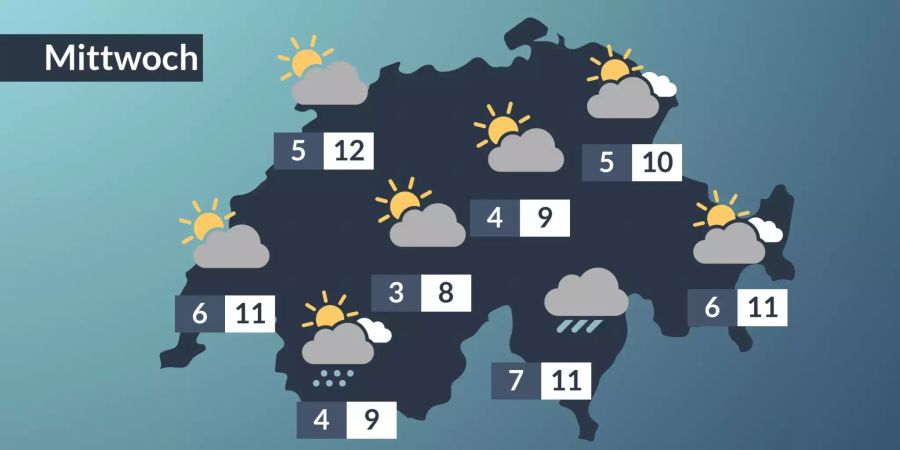 Die Wetter-Prognose für Mittwoch, 18. Dezember 2019.