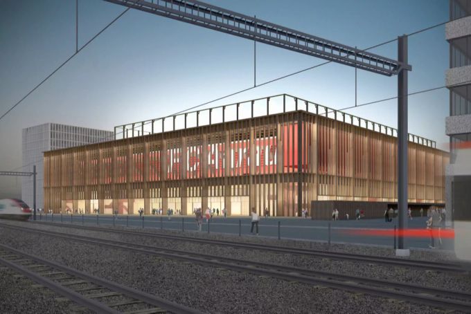 So soll das neue Stadion Torfeld Süd des FC Aarau aussehen. FC Aarau Stadion