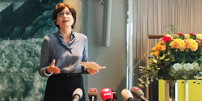 Regula Rytz verkündet ihre Bundesrats-Kandidatur an einer Pressekonferenz in Bern. Regula Rytz Grüne