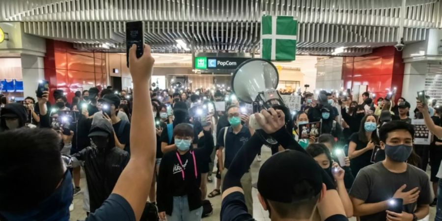 Protestaktion im Stadtteil Tseung Kwan O (Archivfoto)