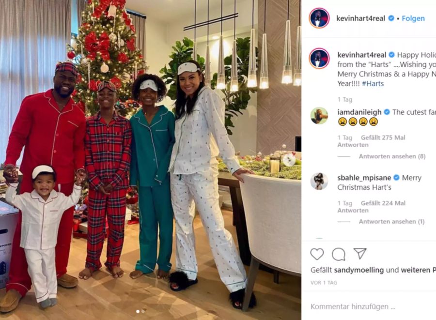 Schauspieler Kevin Hart und seine Weihnachts-Familie.