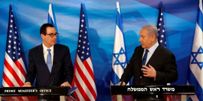 Netanjahu (r.) und Mnuchin Netanjahu (r.) und Mnuchin