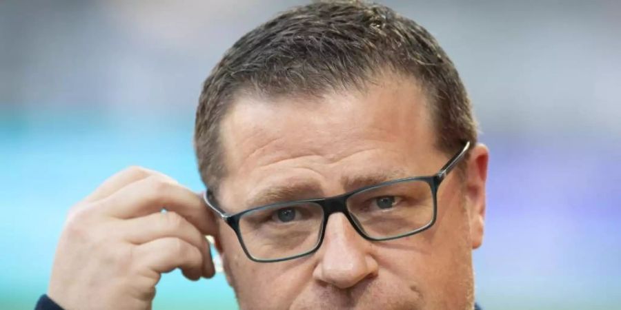 Gladbachs Sportdirektor Max Eberl hofft einen Sieg bei Hertha BSC. Foto: Soeren Stache/dpa-Zentralbild/dpa
