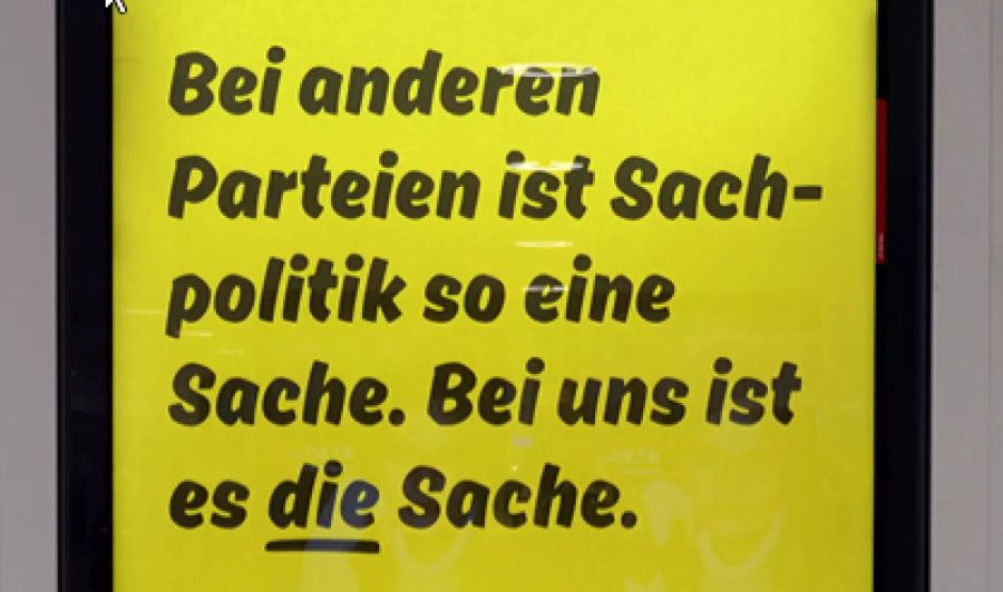 Konkurrenzkampf auf dem Plakat: Die BDP macht deutlich, wie sie zu anderen Parteien steht.