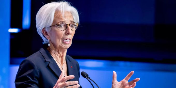 Christine Lagarde, Präsidentin der Europäischen Zentralbank (EZB). Dax Performance Index