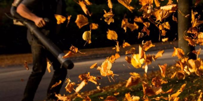 Ein Mann entfernt auf einem Hamburger Friedhof mit einem Laubbläser herbstlich verfärbte Blätter. Foto: Daniel Bockwoldt/dpa Ein Mann entfernt auf einem Hamburger Friedhof mit einem Laubbläser herbstlich verfärbte Blätter. Foto: Daniel Bockwoldt/dpa