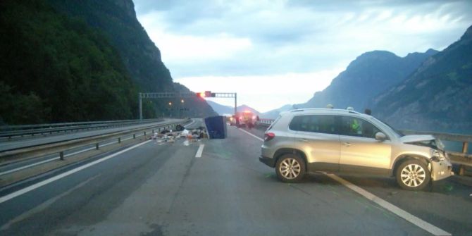 Verkehrsunfall auf der Autobahn A2