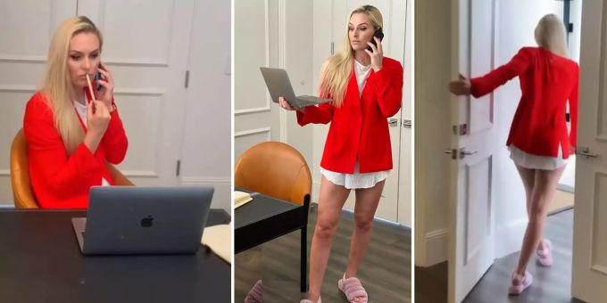 Mit Finken - Lindsey Vonn präsentiert ihr Home-Office-Outfit