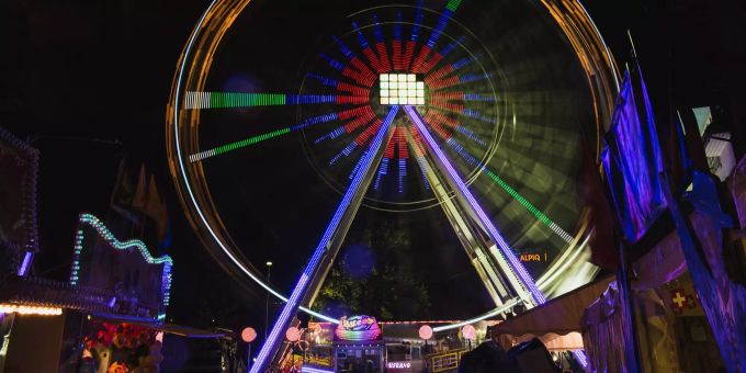 Das Riesenrad wird in diesem Jahr nicht erleuchten. Chilbi Olten Riesenrad