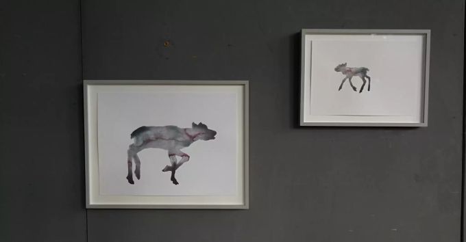 Ein wiederkehrendes Motiv von Andrea Nyffeler: Rehe. Andrea Nyffeler