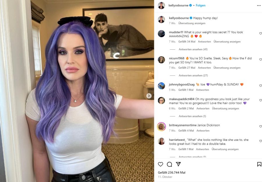 Kelly Osbourne soll sich mit Ozempic schlank gespritzt haben. Ihr Gesicht wirkt eingefallen, finden die Fans.