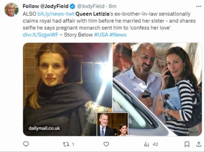 Jamie Del Burgo und Letizias Schwester Telma waren verheiratet. Königin Letizia