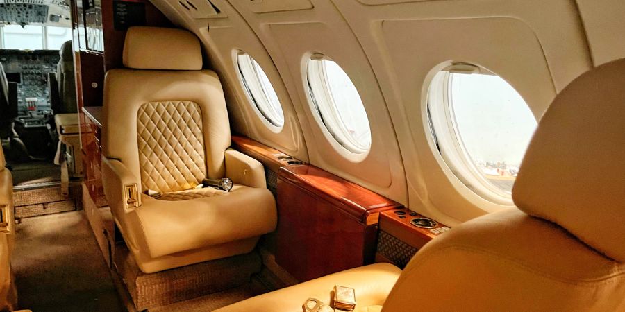 Privatjet Interieur Leder