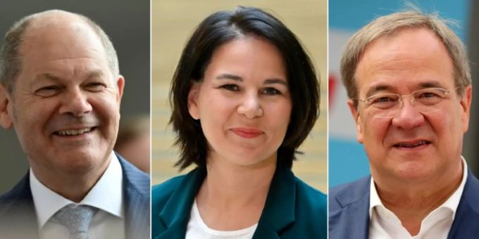Scholz, Baerbock, Laschet (v.l.) Scholz, Baerbock, Laschet (v.l.)
