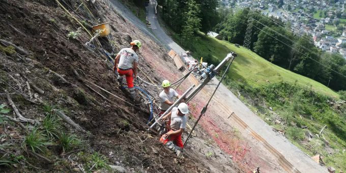 Sondierungen im Steilhang