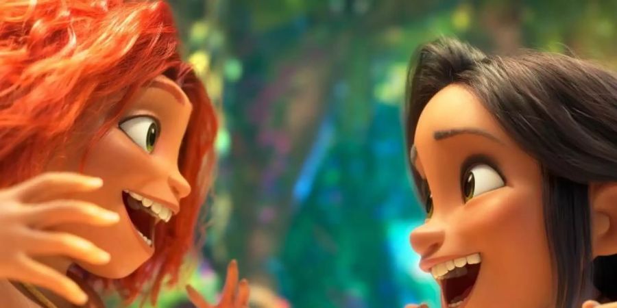 Zwei, die sich auf Anhieb verstehen: Eep Crood (l) und Dawn Bessermann. Foto: DreamWorks Animation/UPI Media/dpa