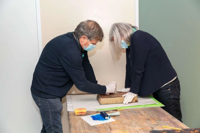 Helmut & Anne beim Drucken