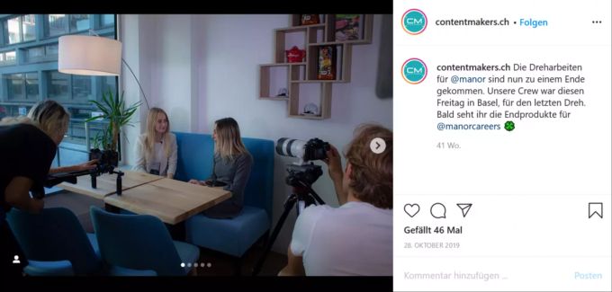 Das Unternehmen aus Brüttisellen hat Projekte für grosse Unternehmen wie Manor realisiert. ContenMakers