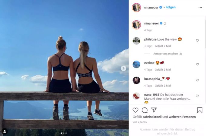 Auch auf diesem Schnappschuss zeigt Nina viel Haut. Nina Neuer Manuel Neuer