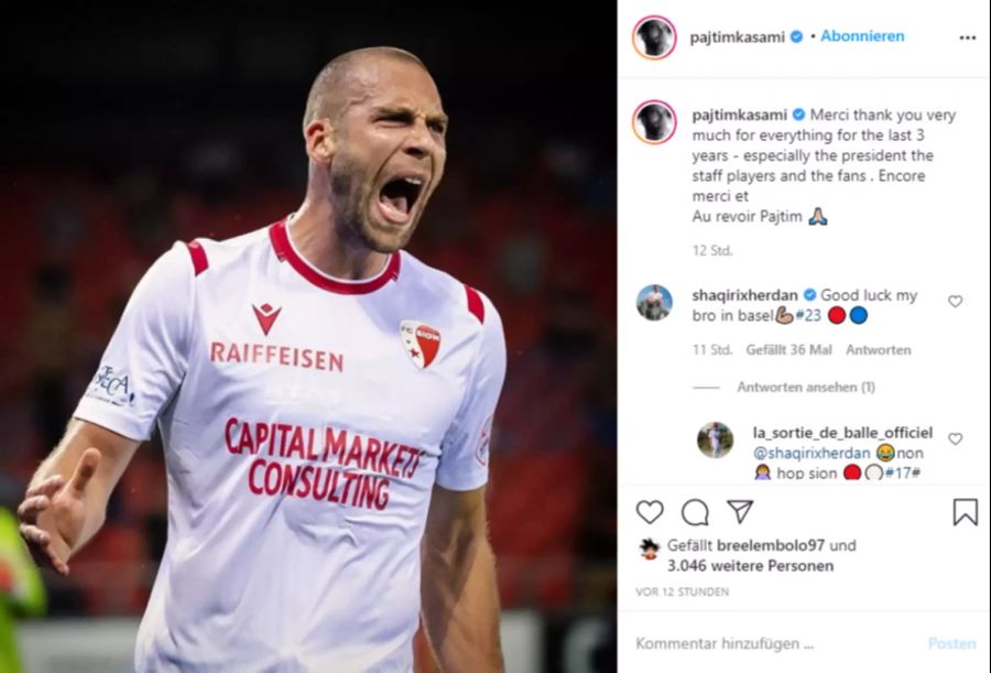 Pajtim Kasami spielte zuletzt drei Jahre in Sion.