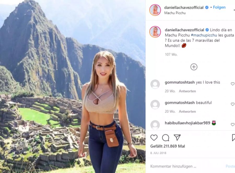 Chavez reiste unter anderem auf den Machu Picchu.