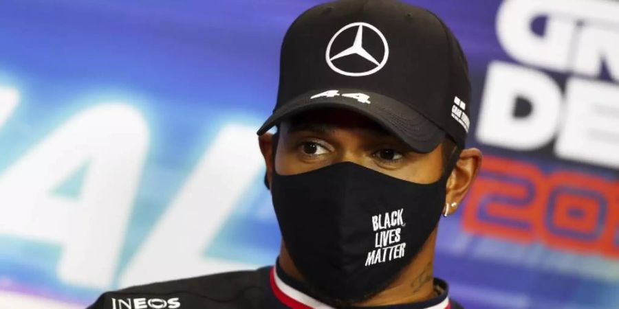 Kann in Portugal mit Mercedes den WM-Team-Titel einfahren: Lewis Hamilton. Foto: Joe Portlock/Getty Pool/AP/dpa
