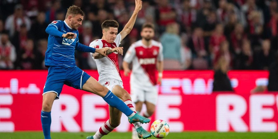 Jacob Bruun Larsen (l) erzielte Hoffenheims Ausgleich in Köln.