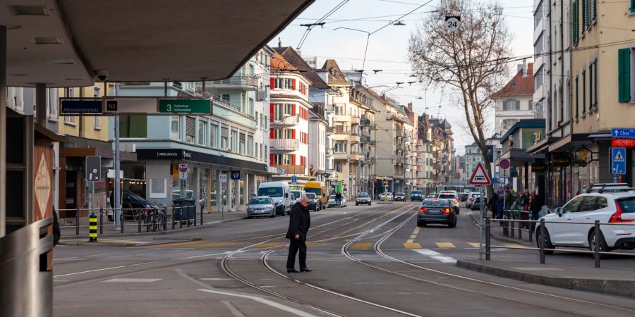 Der Albisriederplatz im Kreis 4 in Zürich.