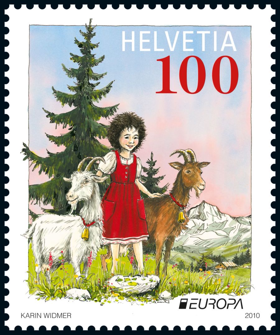 Aber auch Heidi zierte schon die Briefmarken der Post.