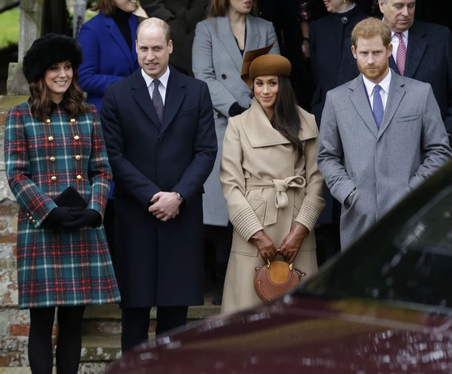 Von links: Kate, Prinz William, Meghan und Prinz Harry.