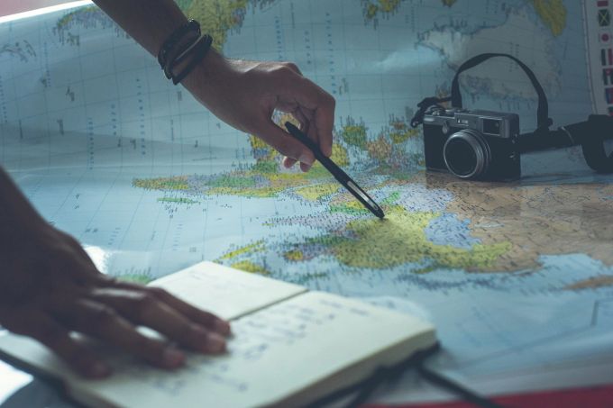 Eine gute Vorbereitung vor der Reise lohnt sich. Reisevorbereitung, Karte