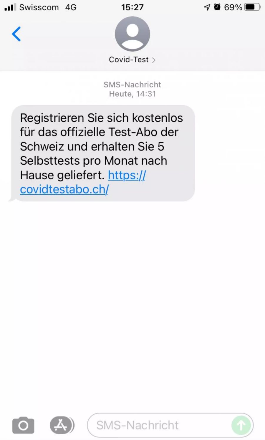 Fake-SMS Corona-Selbsttests