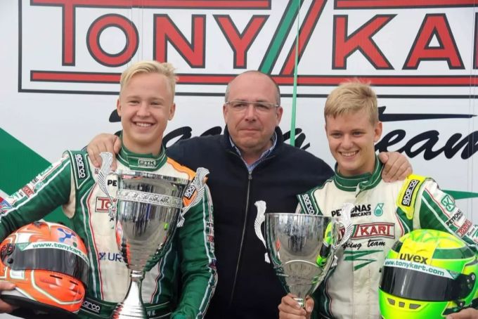 Nikita Mazepin (li.) und Mick Schumacher (re.) in gemeinsamen Kart-Zeiten. Nikita Mazepin Mick Schumacher