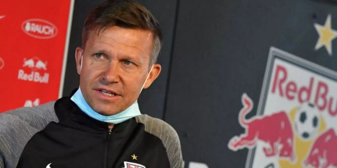 Jesse Marsch ist der Trainer von Red Bull Salzburg. Foto: Barbara Gindl/APA/dpa Jesse Marsch