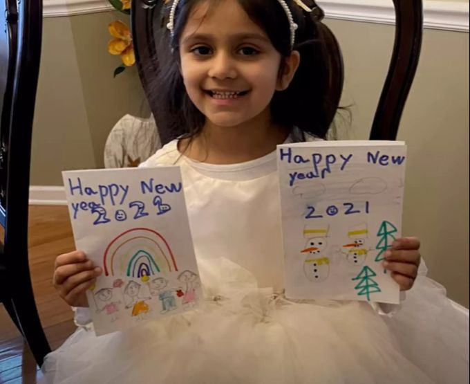 Die fünfjährige Aryana malte 200 Karten. Good News
