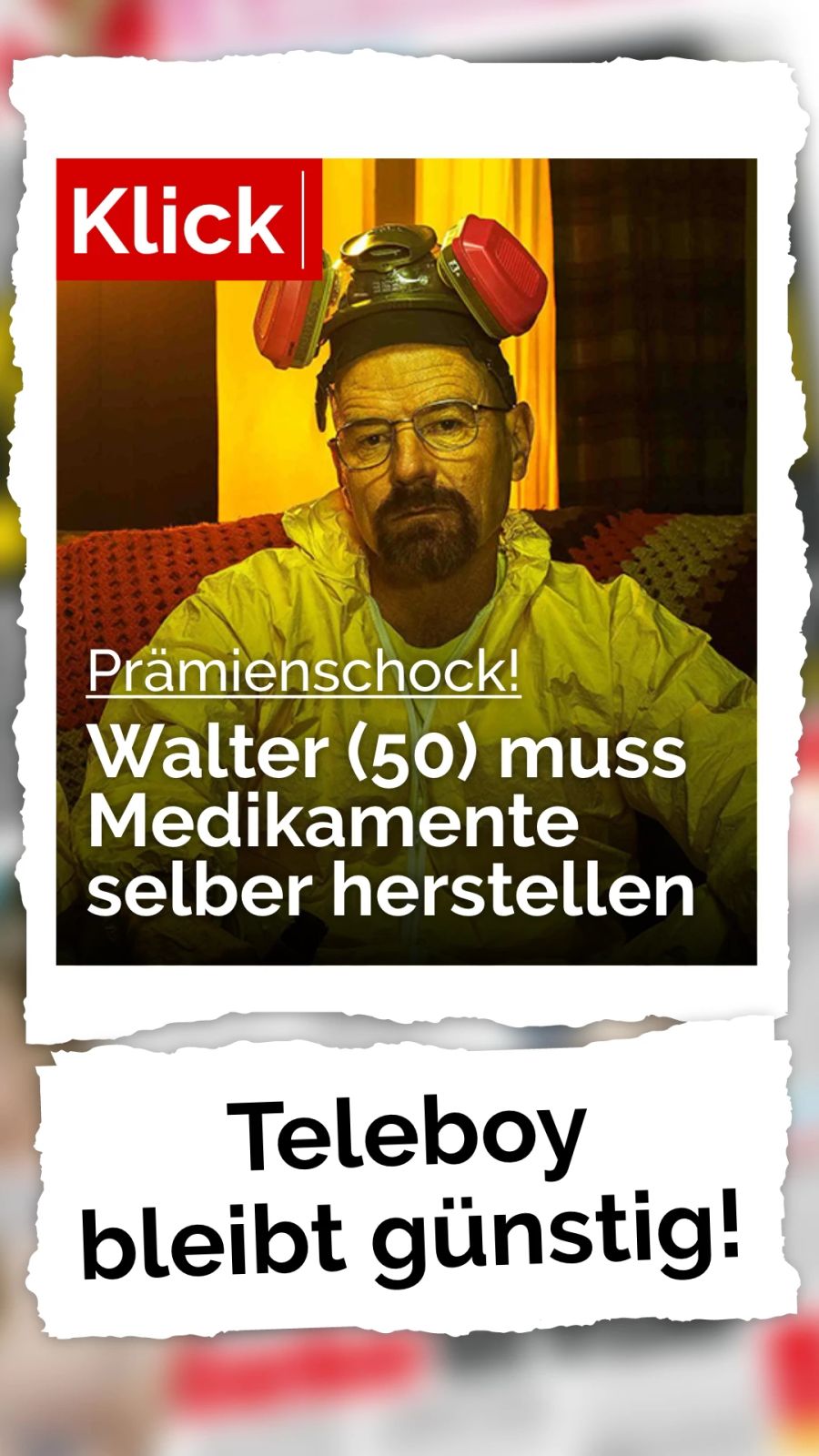 Die Prämien steigen, sogar der arme Walter White aus der Kult-Serie Breaking Bad muss sich seine Medikamente jetzt selbst herstellen.