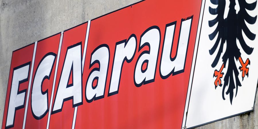 Tafel FC Aarau am Brügglifeld. - Aarau